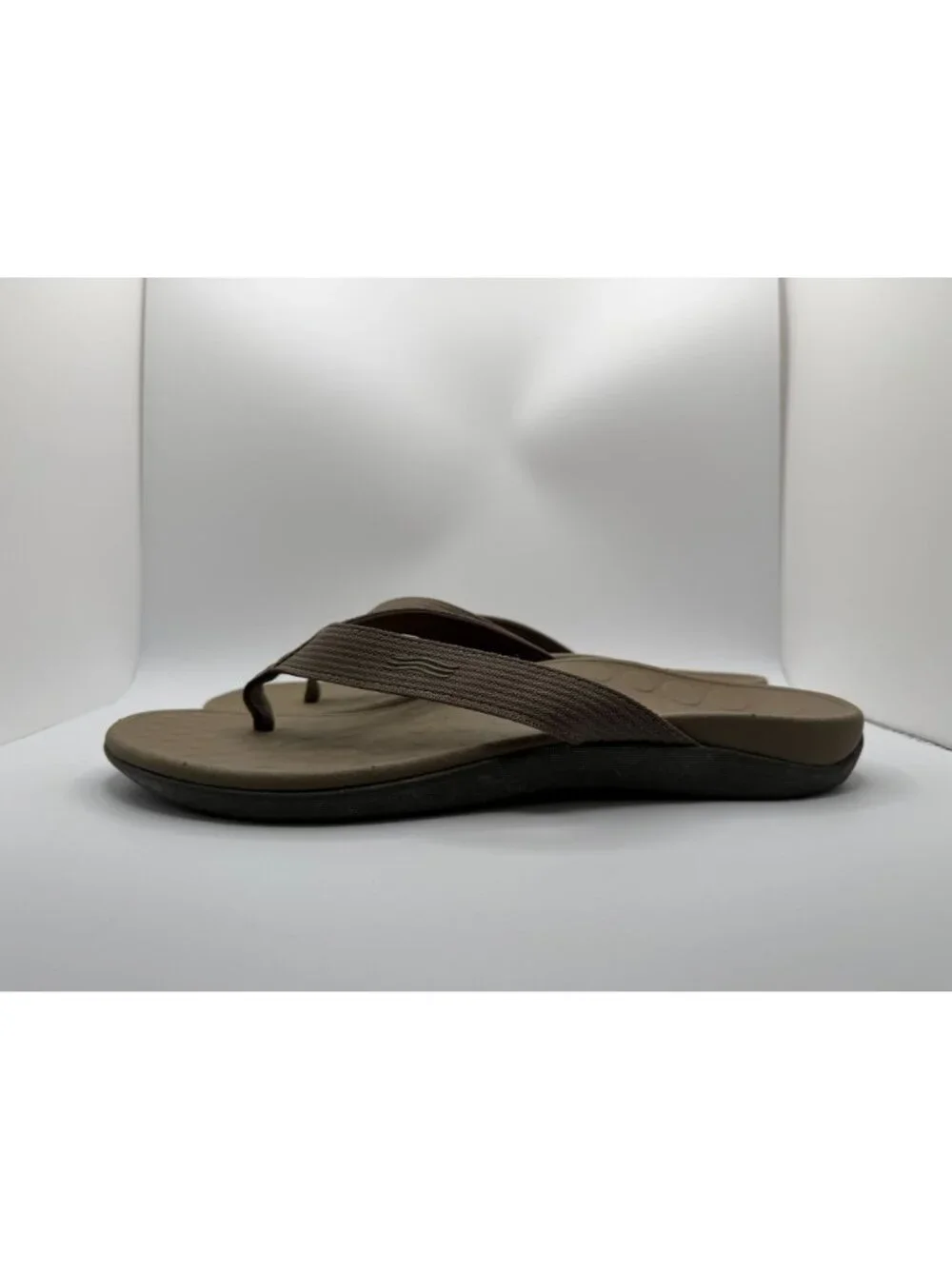 Vionic Wave Flip Flop Sandals Unisex MN 13/ WN 14 Khaki Mesh Ortho Arch Support